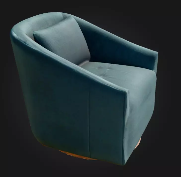 Swivel Elegance Chair Low-poly 3D model_3