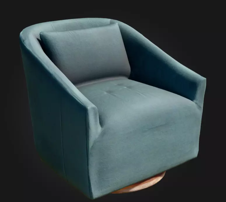 Swivel Elegance Chair Low-poly 3D model_2