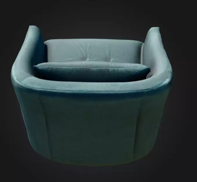 Swivel Elegance Chair Low-poly 3D model_6