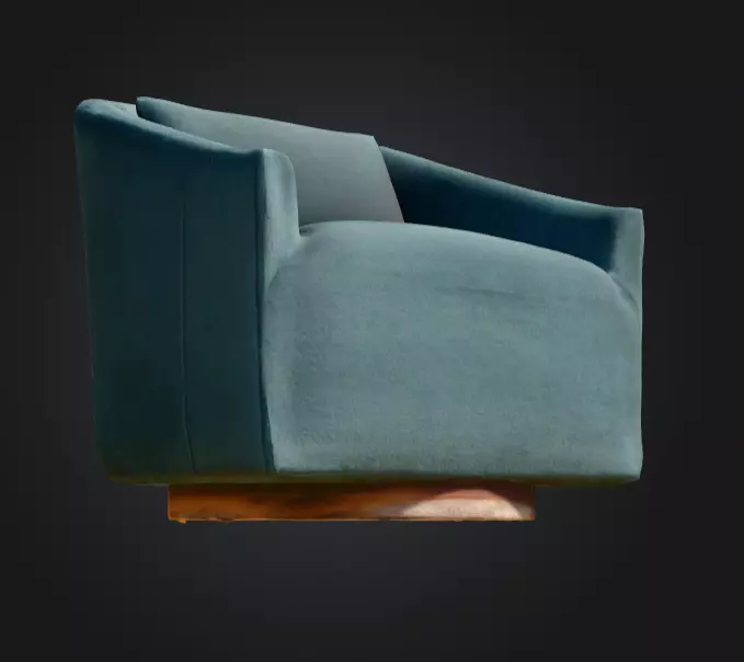 Swivel Elegance Chair Low-poly 3D model_9
