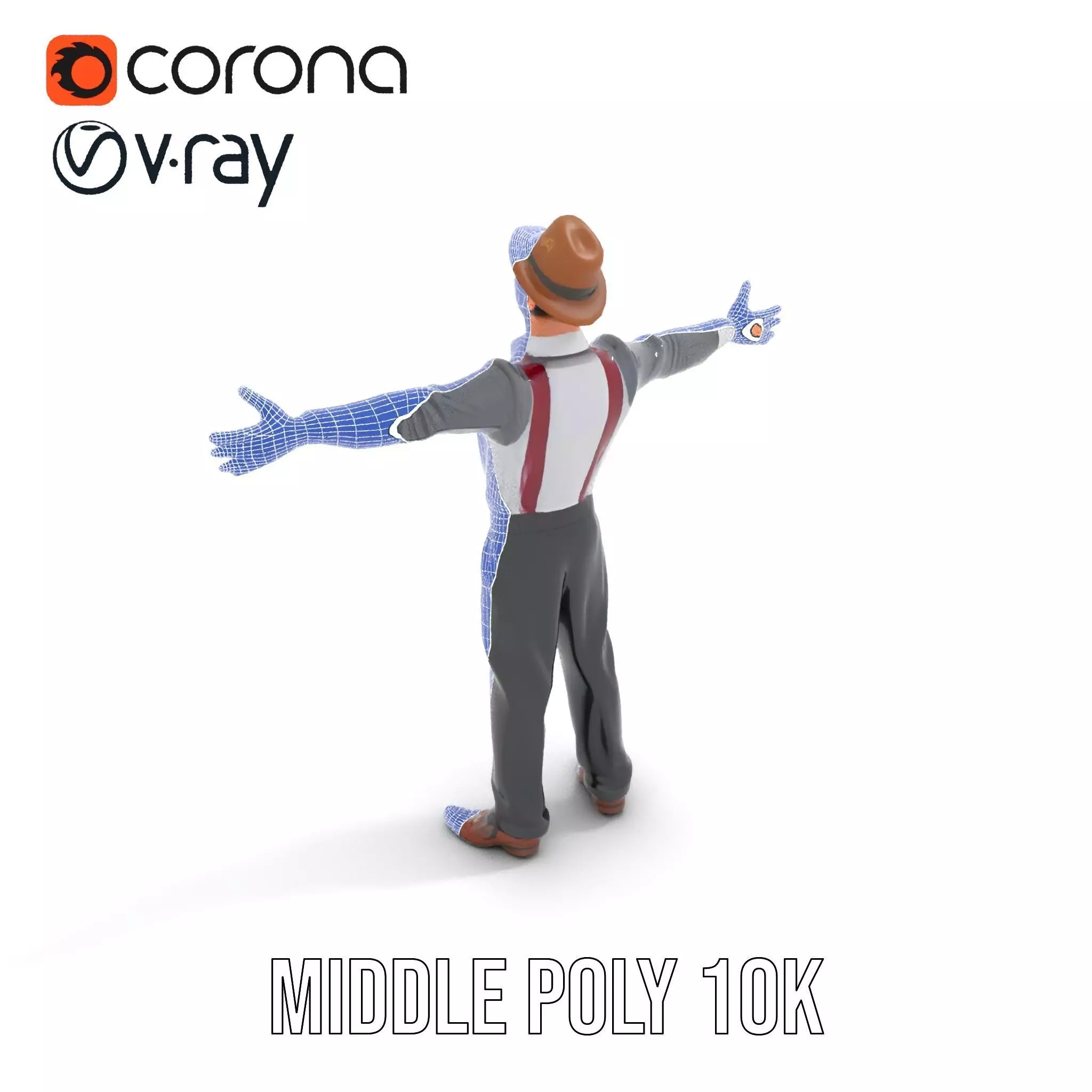 Cheerful Character with Hat Model Pack Low-poly 3D model_27