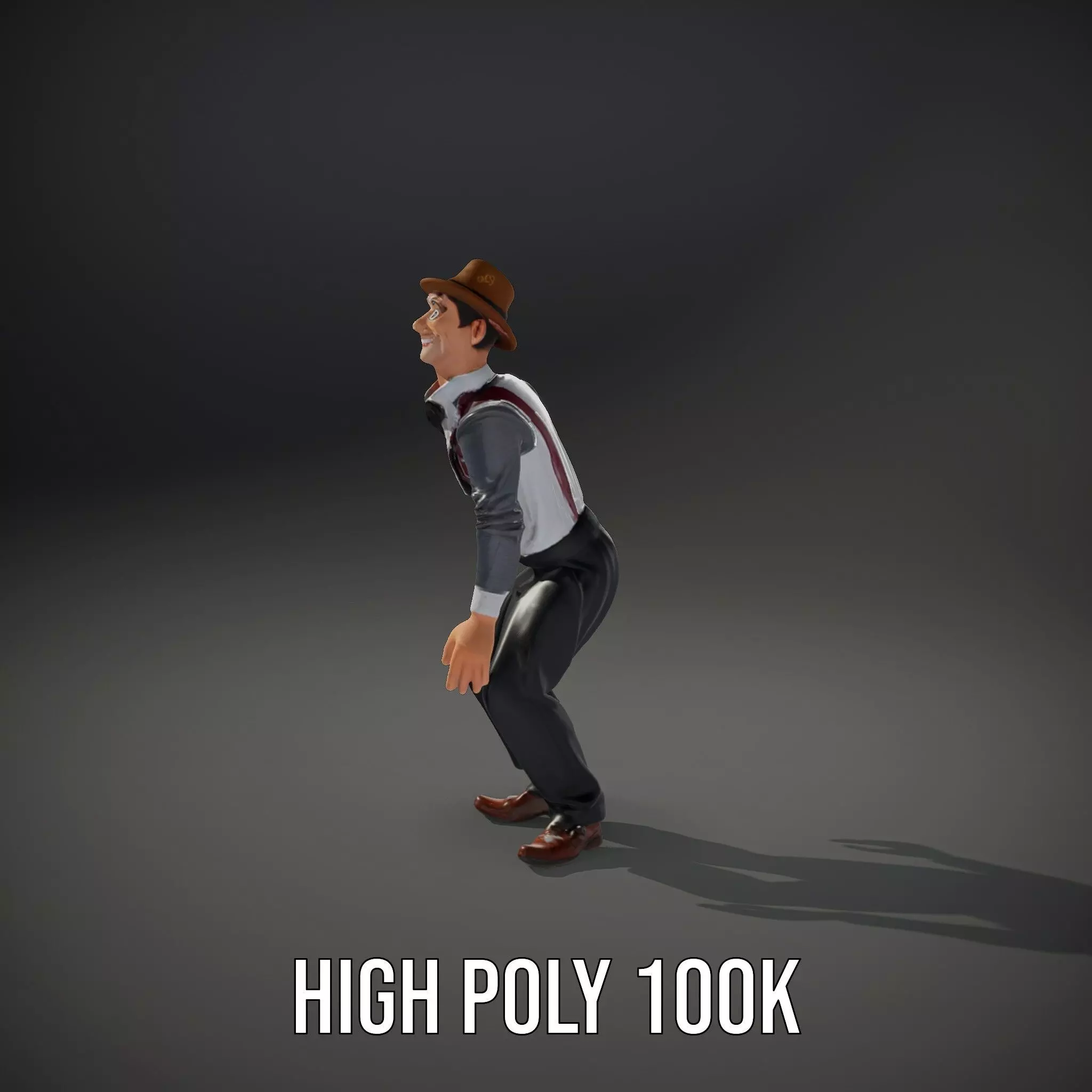 Cheerful Character with Hat Model Pack Low-poly 3D model_35