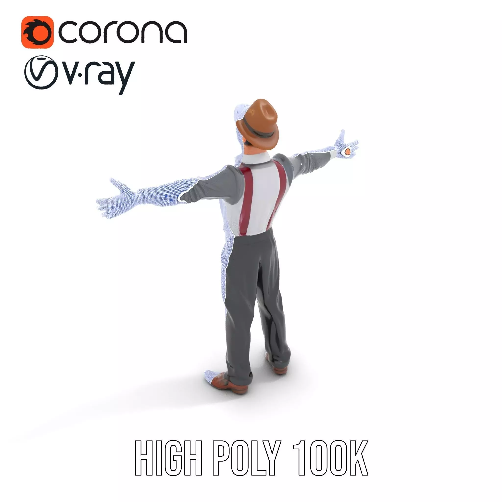 Cheerful Character with Hat Model Pack Low-poly 3D model_23