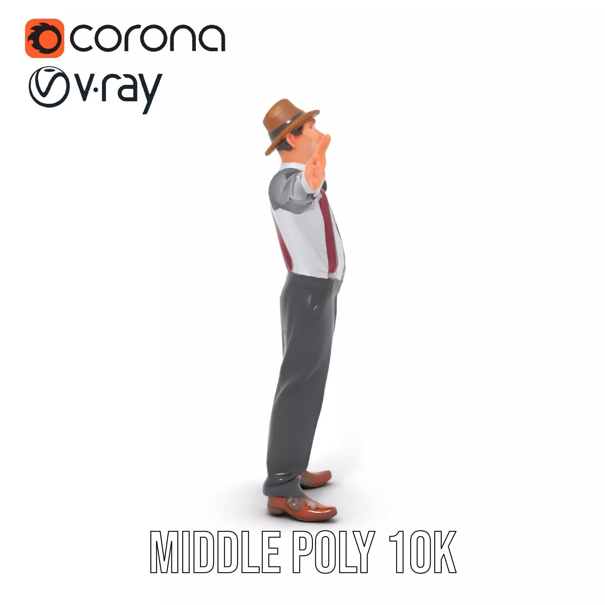 Cheerful Character with Hat Model Pack Low-poly 3D model_16