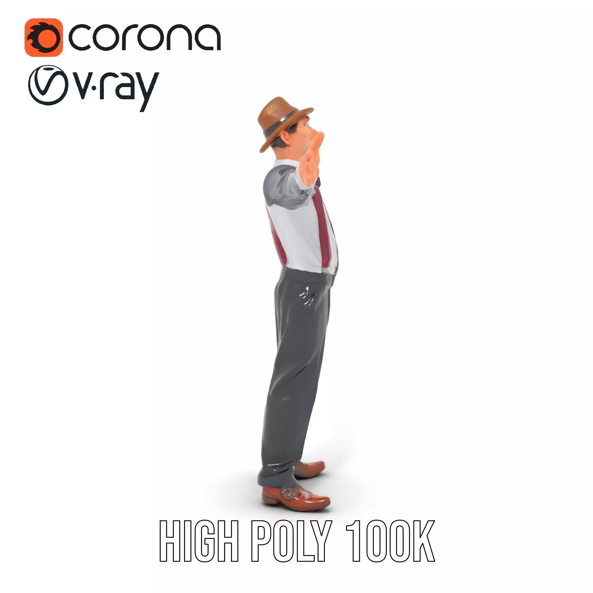 Cheerful Character with Hat Model Pack Low-poly 3D model_26