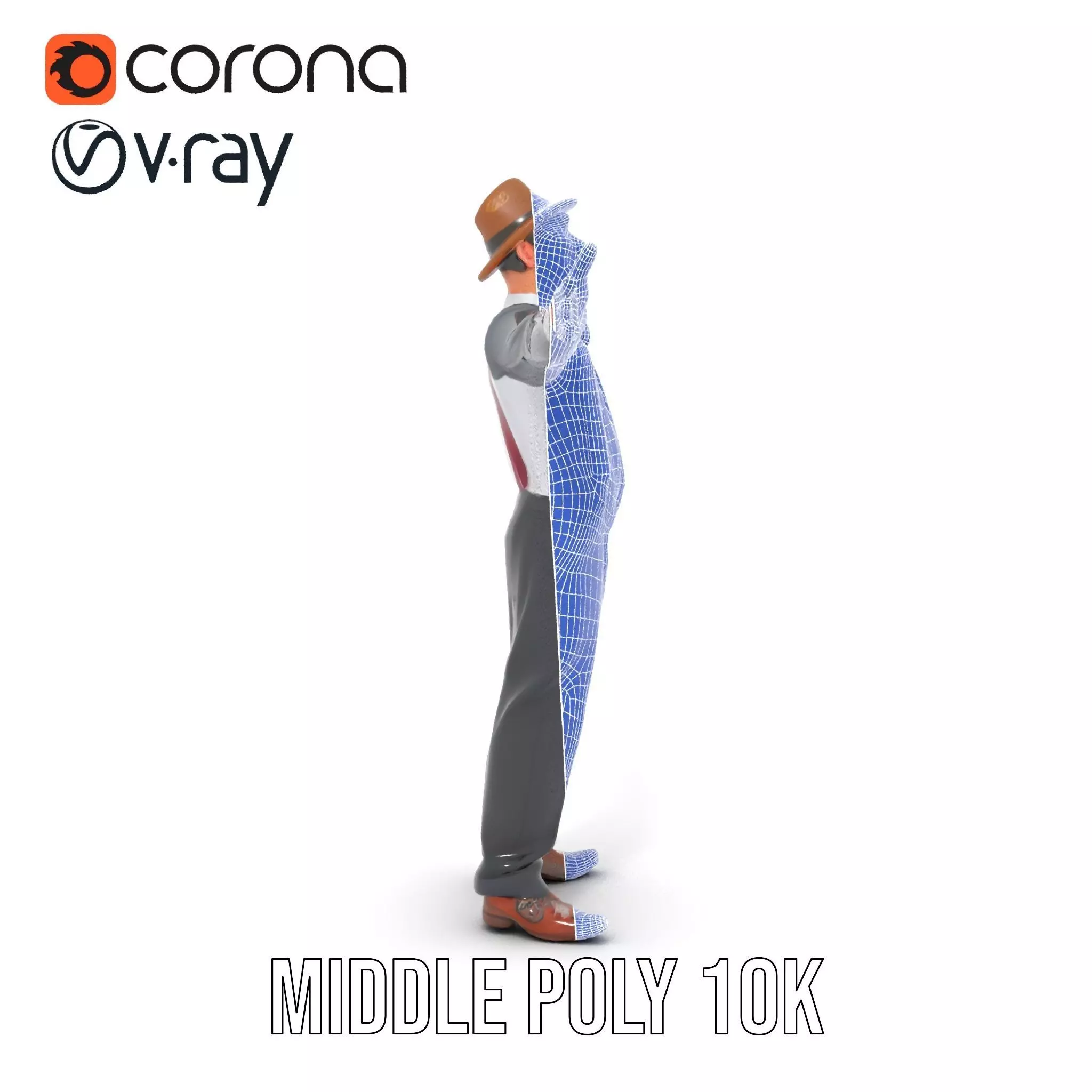 Cheerful Character with Hat Model Pack Low-poly 3D model_30