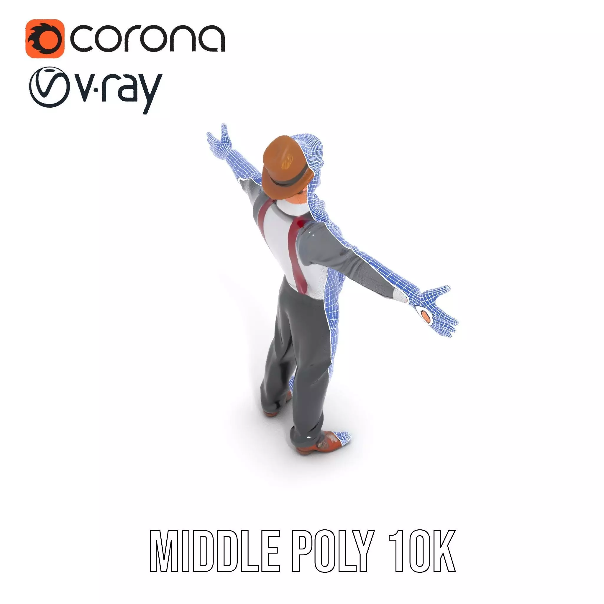 Cheerful Character with Hat Model Pack Low-poly 3D model_21