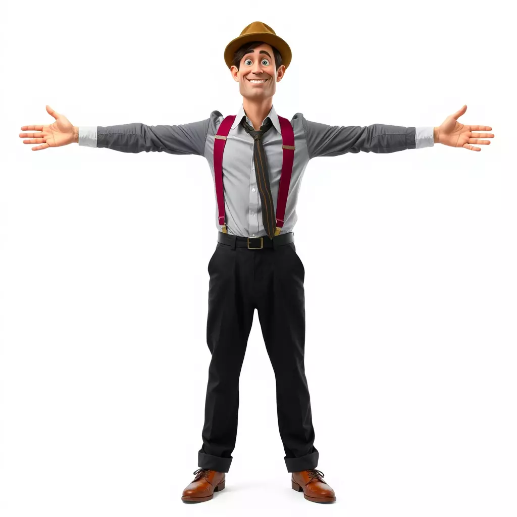 Cheerful Character with Hat Model Pack Low-poly 3D model_3