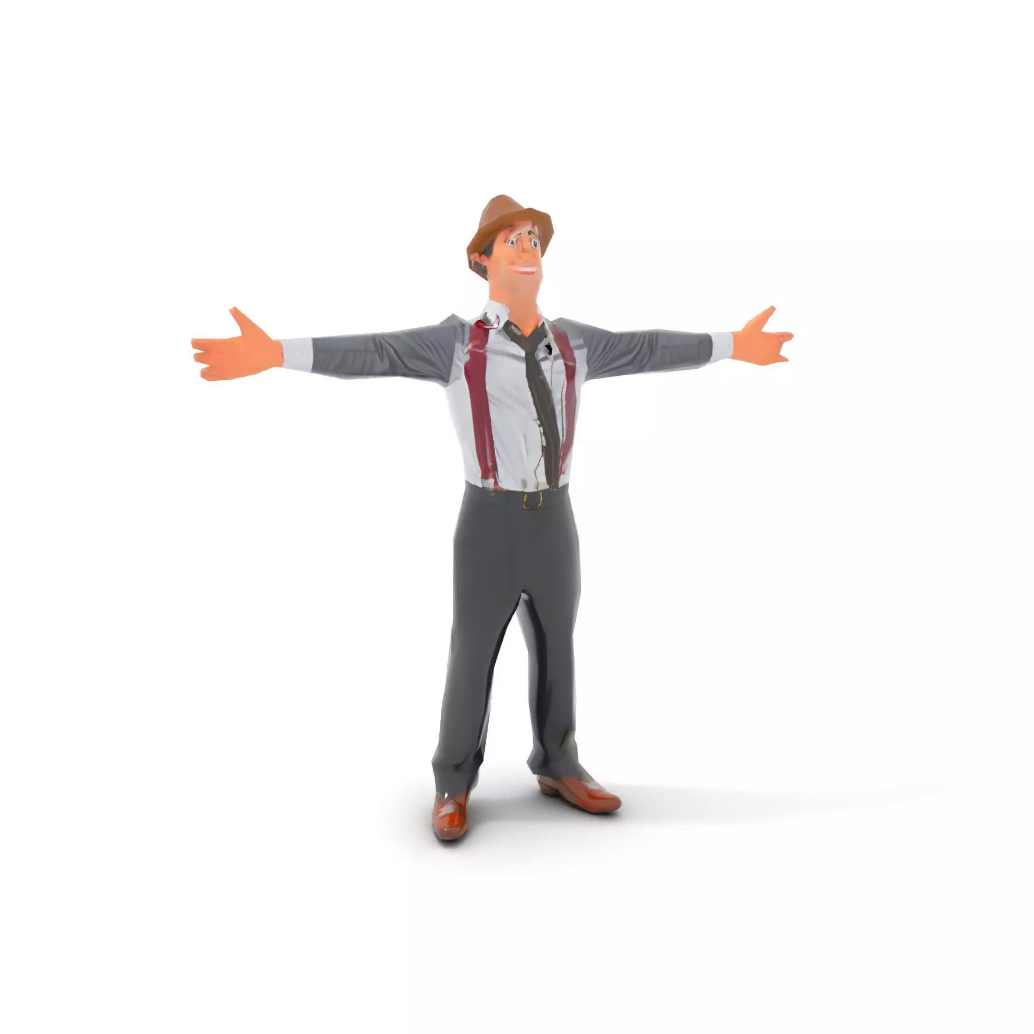 Cheerful Character with Hat Model Pack Low-poly 3D model_8