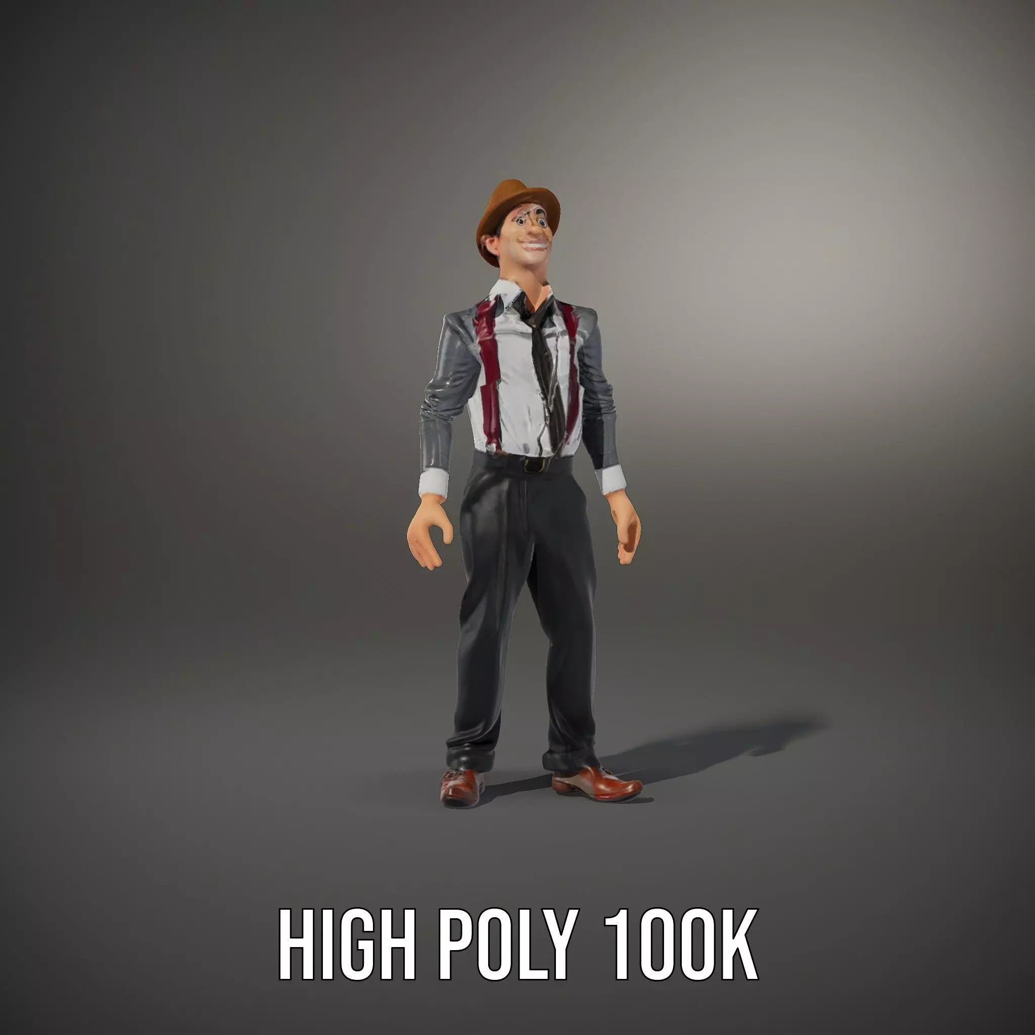 Cheerful Character with Hat Model Pack Low-poly 3D model_34