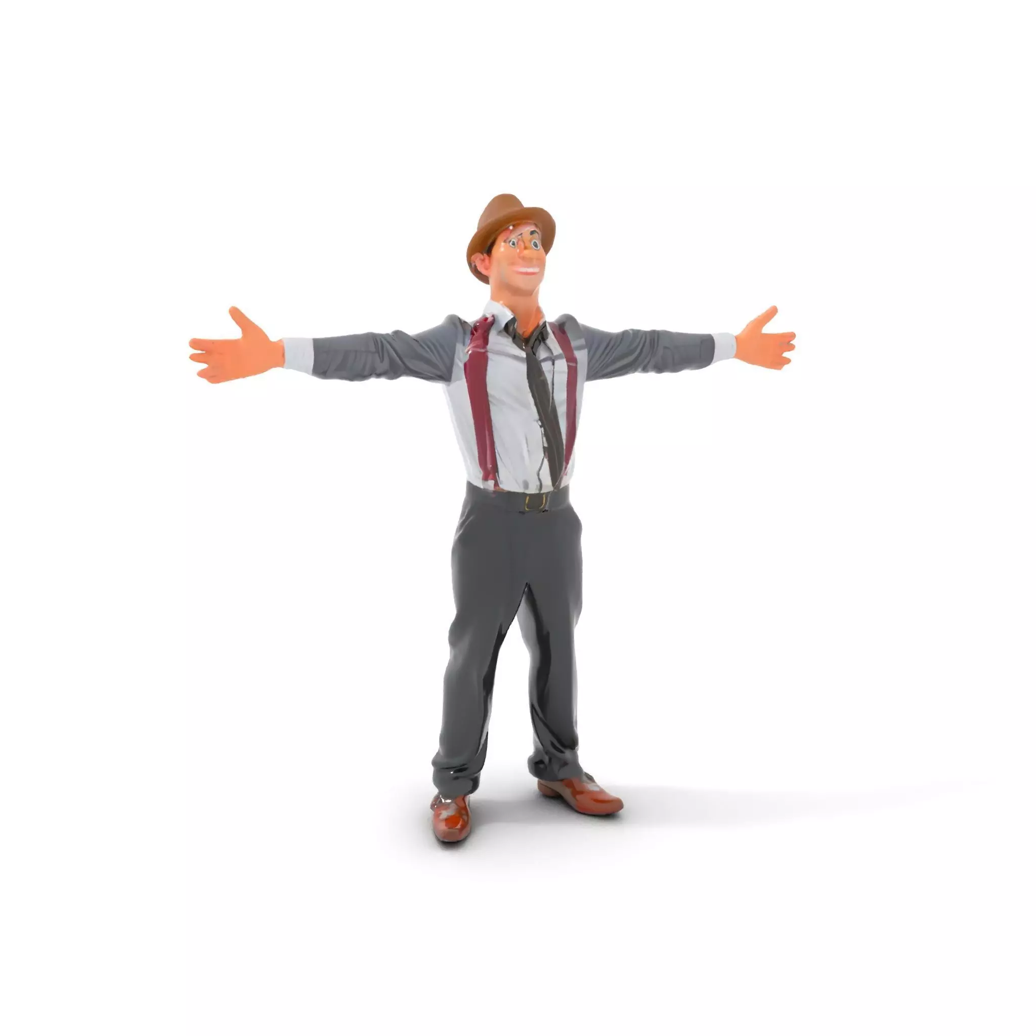 Cheerful Character with Hat Model Pack Low-poly 3D model_0