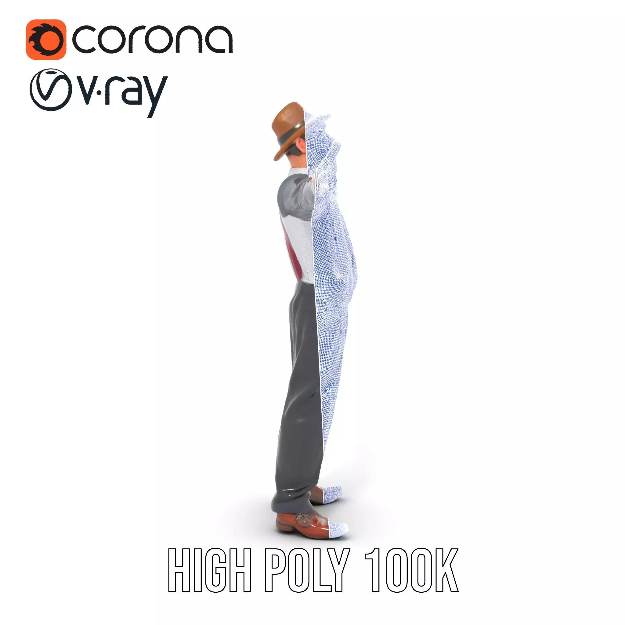 Cheerful Character with Hat Model Pack Low-poly 3D model_33