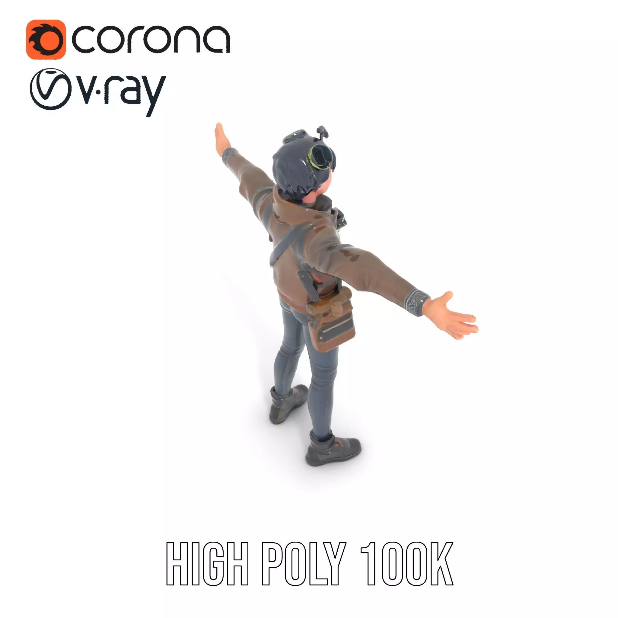 Adventure Character Model Pack  Teen Explorer Low-poly 3D model_22