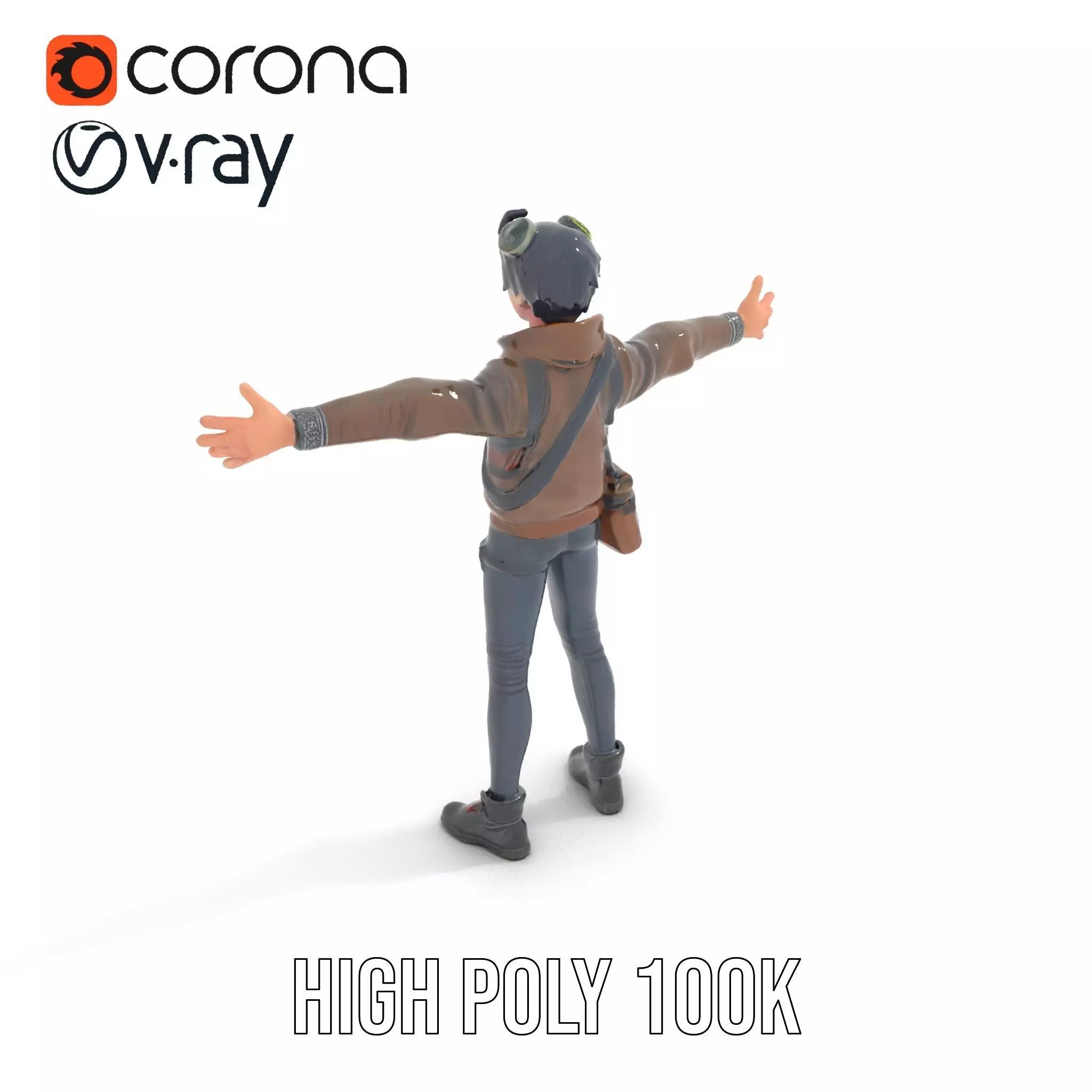 Adventure Character Model Pack  Teen Explorer Low-poly 3D model_9