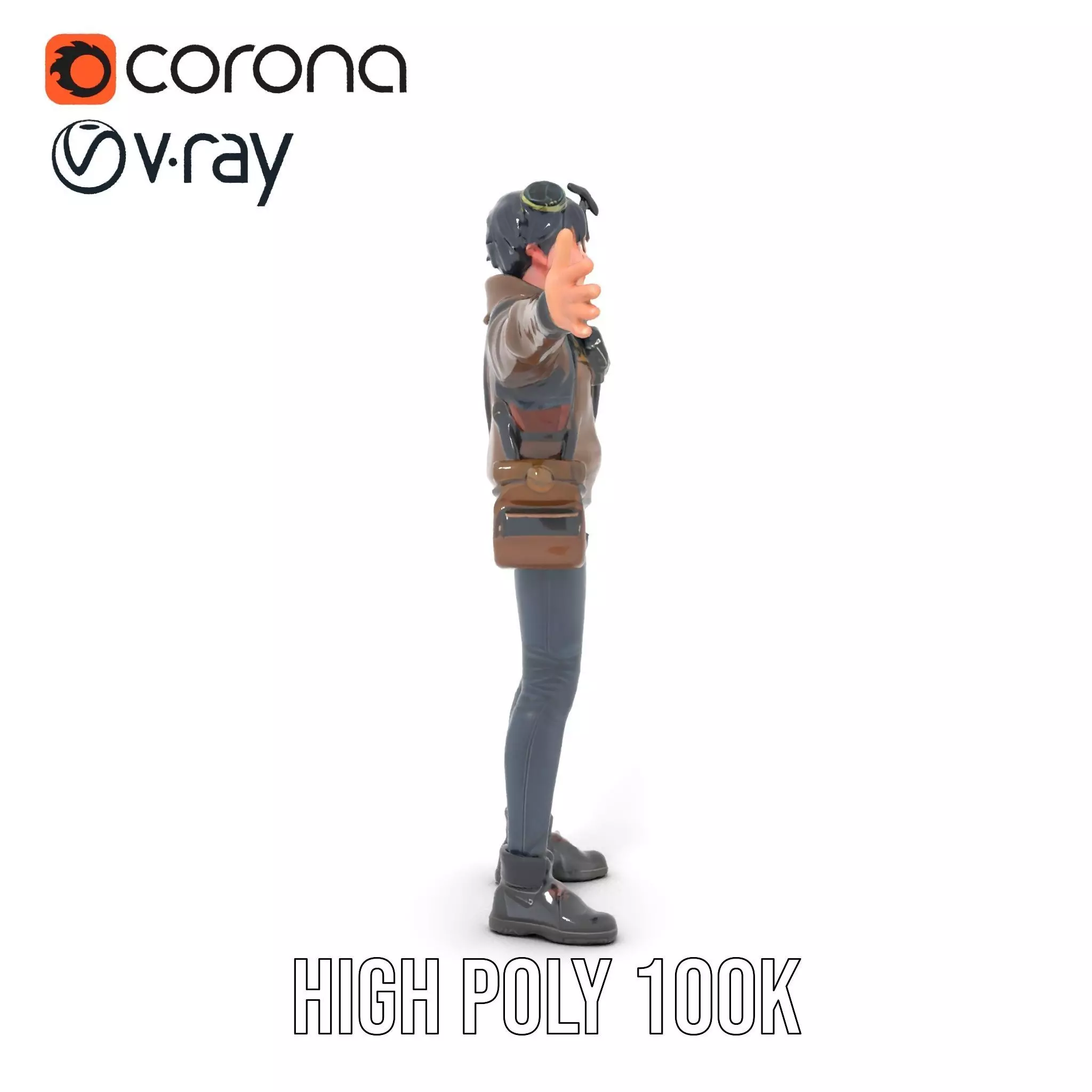 Adventure Character Model Pack  Teen Explorer Low-poly 3D model_12