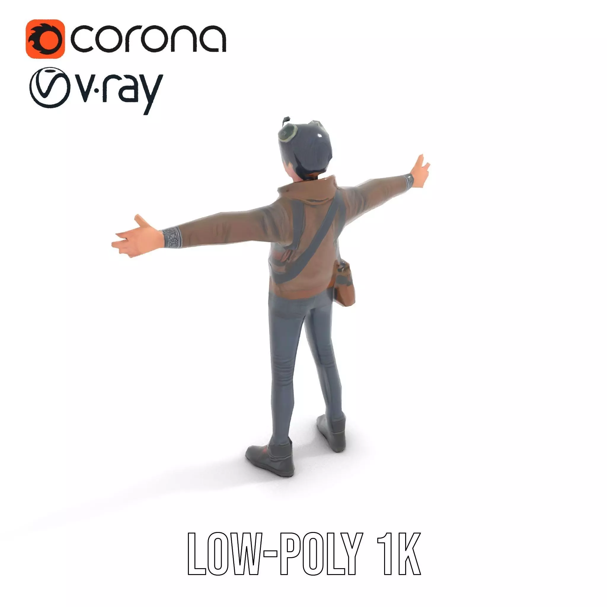 Adventure Character Model Pack  Teen Explorer Low-poly 3D model_7