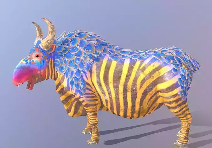 Mythical Zebra COW SHAKING butt IDLE