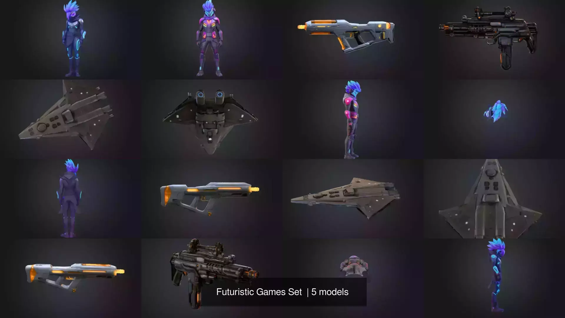 Futuristic Games Set  3D Model Collection_1