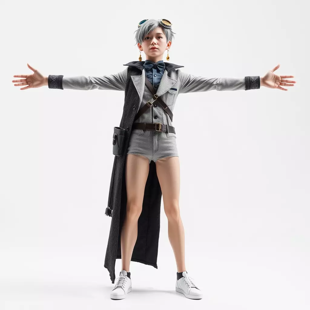 Steampunk Character Model Pack with Detailed Wardrobe Low-poly 3D model_3