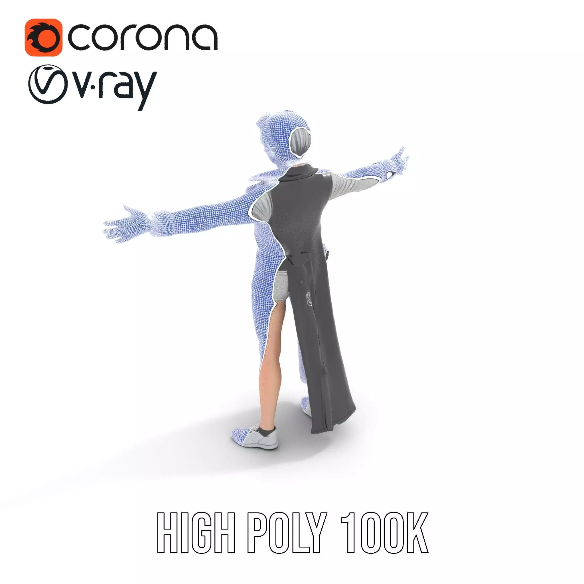 Steampunk Character Model Pack with Detailed Wardrobe Low-poly 3D model_24