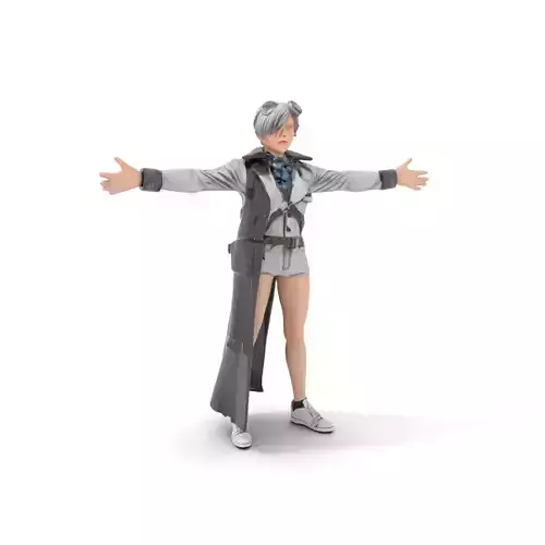Steampunk Character Model Pack with Detailed Wardrobe Low-poly 3D model
