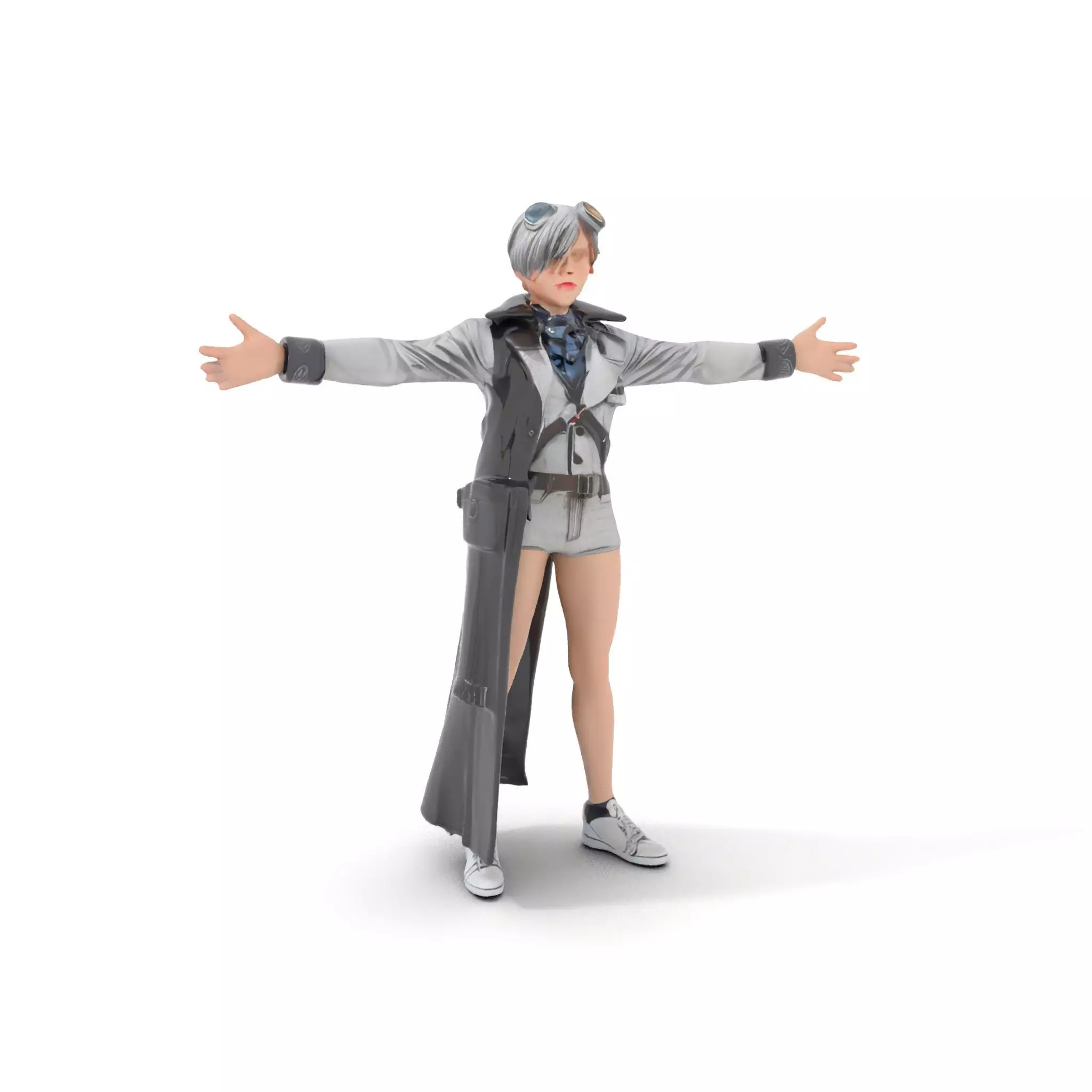 Steampunk Character Model Pack with Detailed Wardrobe Low-poly 3D model_0