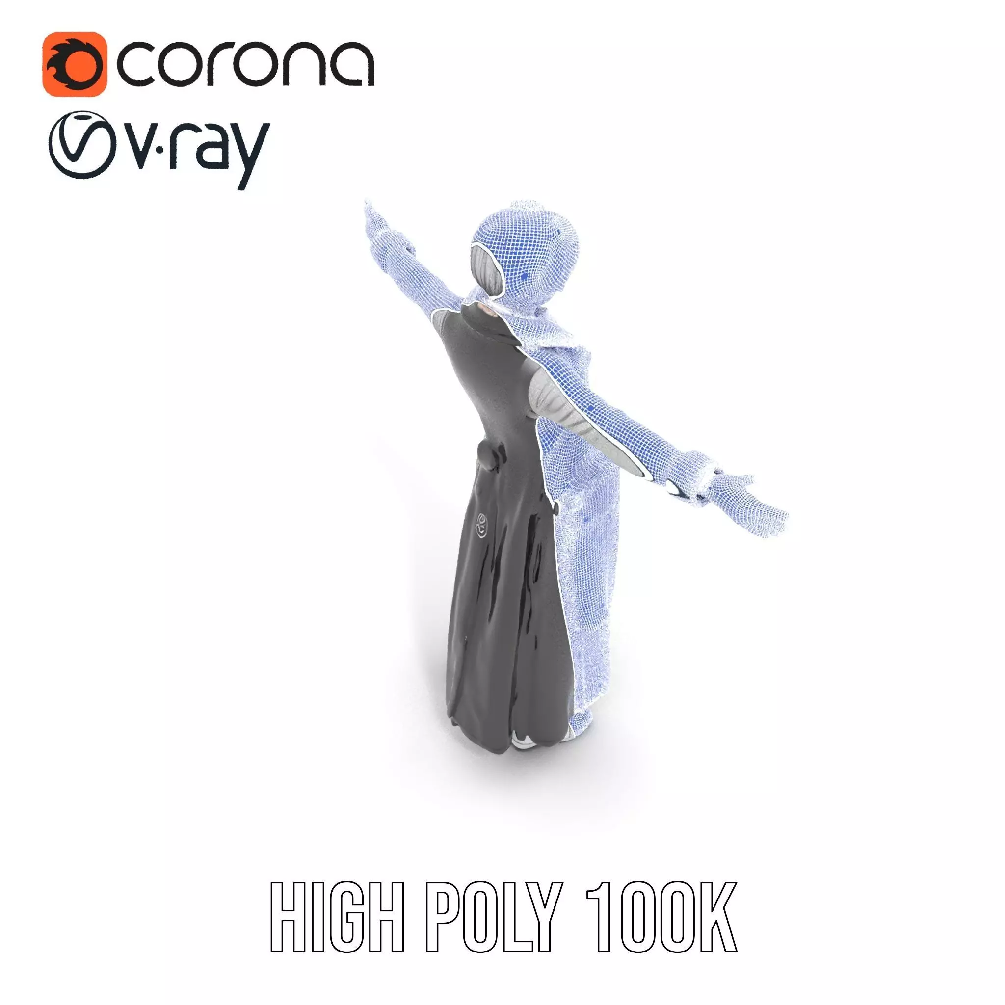 Steampunk Character Model Pack with Detailed Wardrobe Low-poly 3D model_32