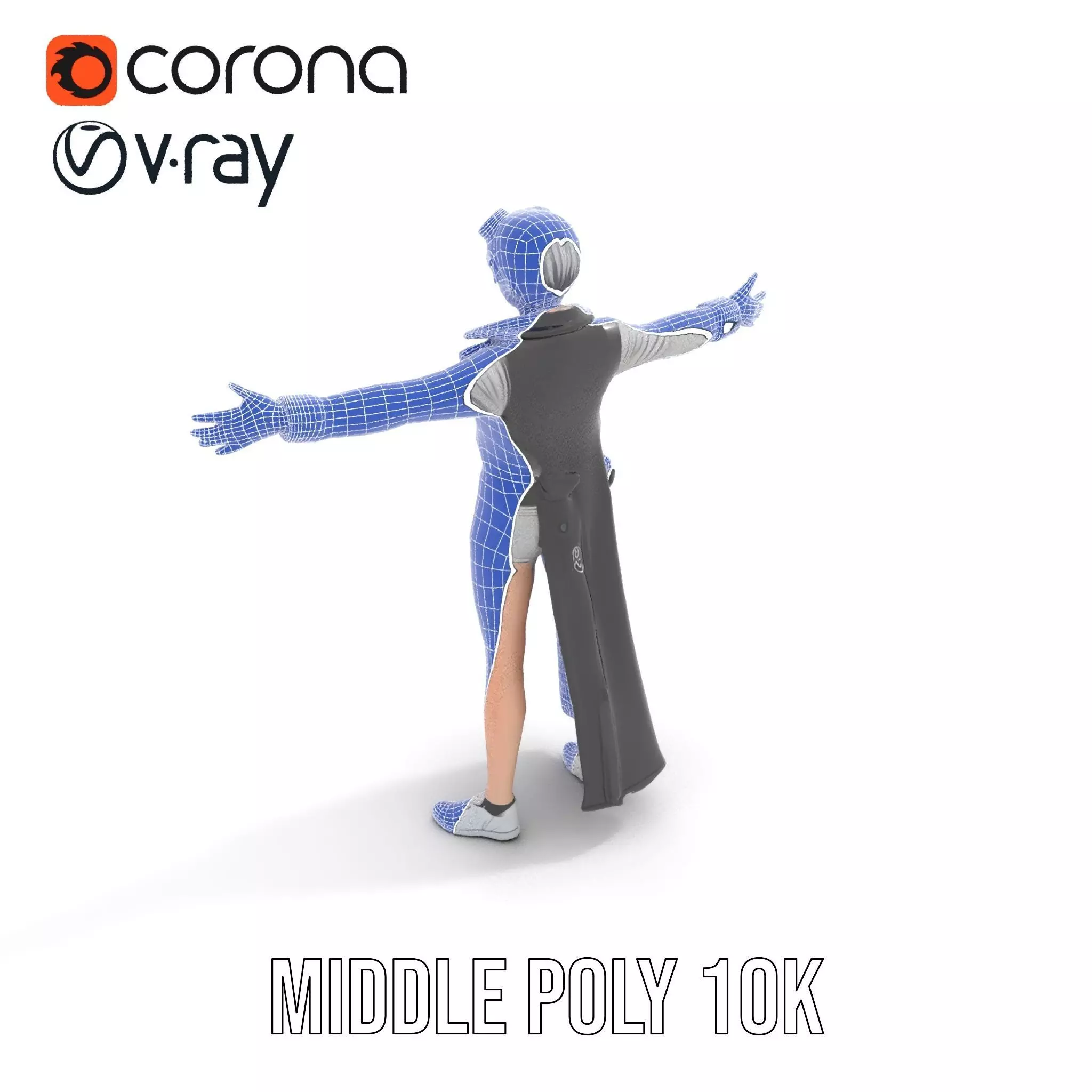 Steampunk Character Model Pack with Detailed Wardrobe Low-poly 3D model_25