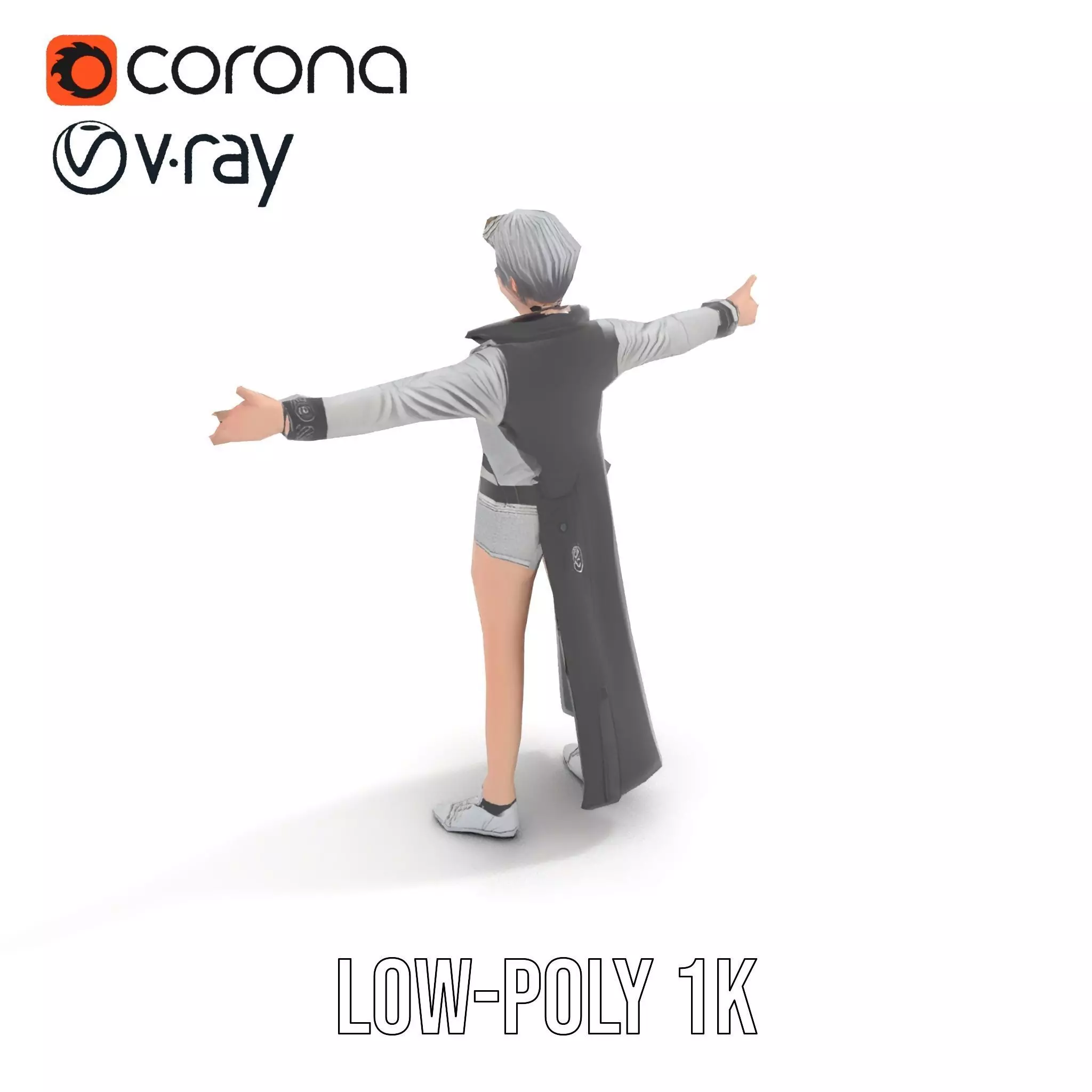 Steampunk Character Model Pack with Detailed Wardrobe Low-poly 3D model_8