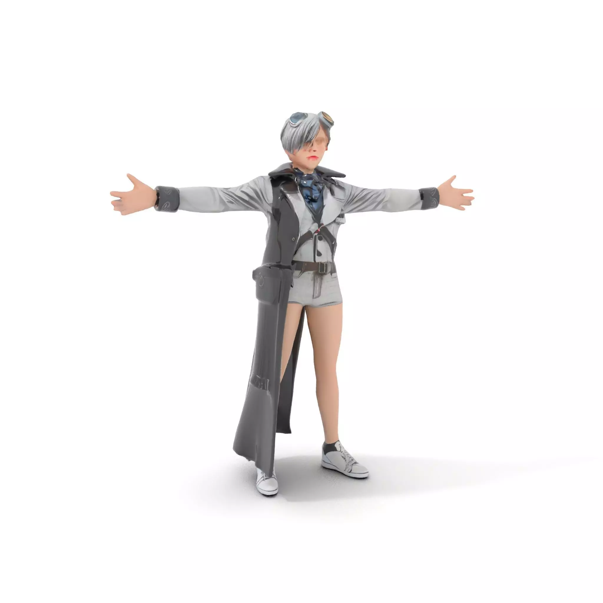 Steampunk Character Model Pack with Detailed Wardrobe Low-poly 3D model_6