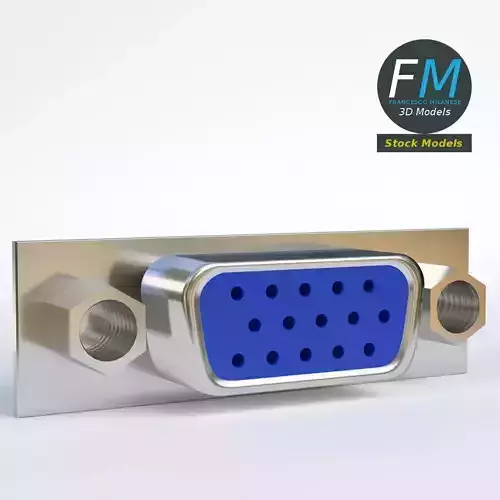 VGA female connector 2 3D model