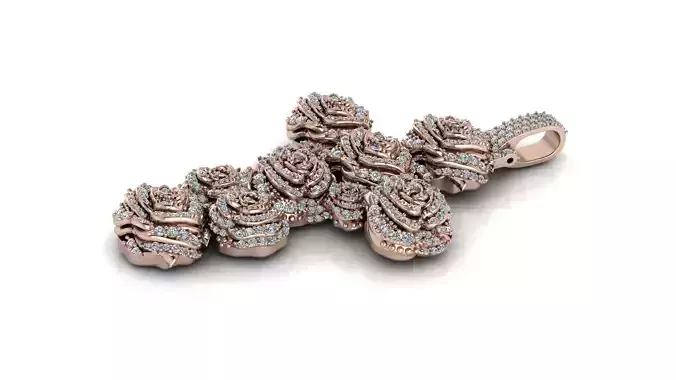 Rose Cross Pendant