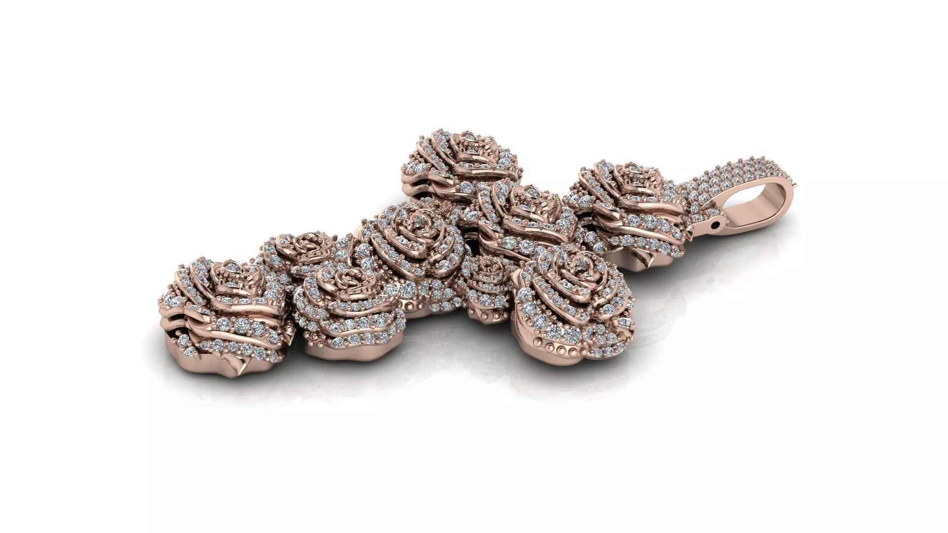 Rose Cross Pendant 3D print model_0