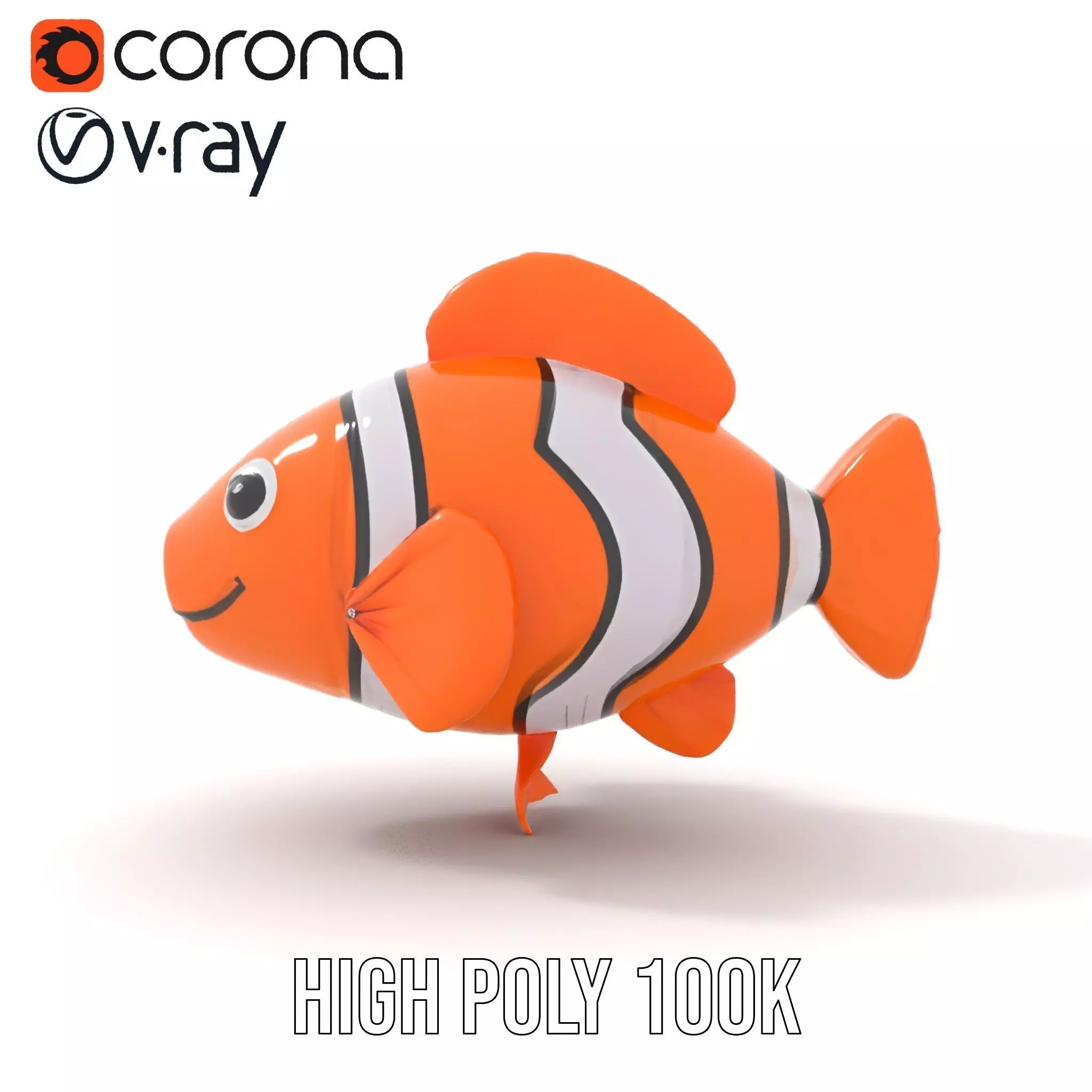 Inflatable Clownfish Balloon Model Pack Low-poly 3D model_23
