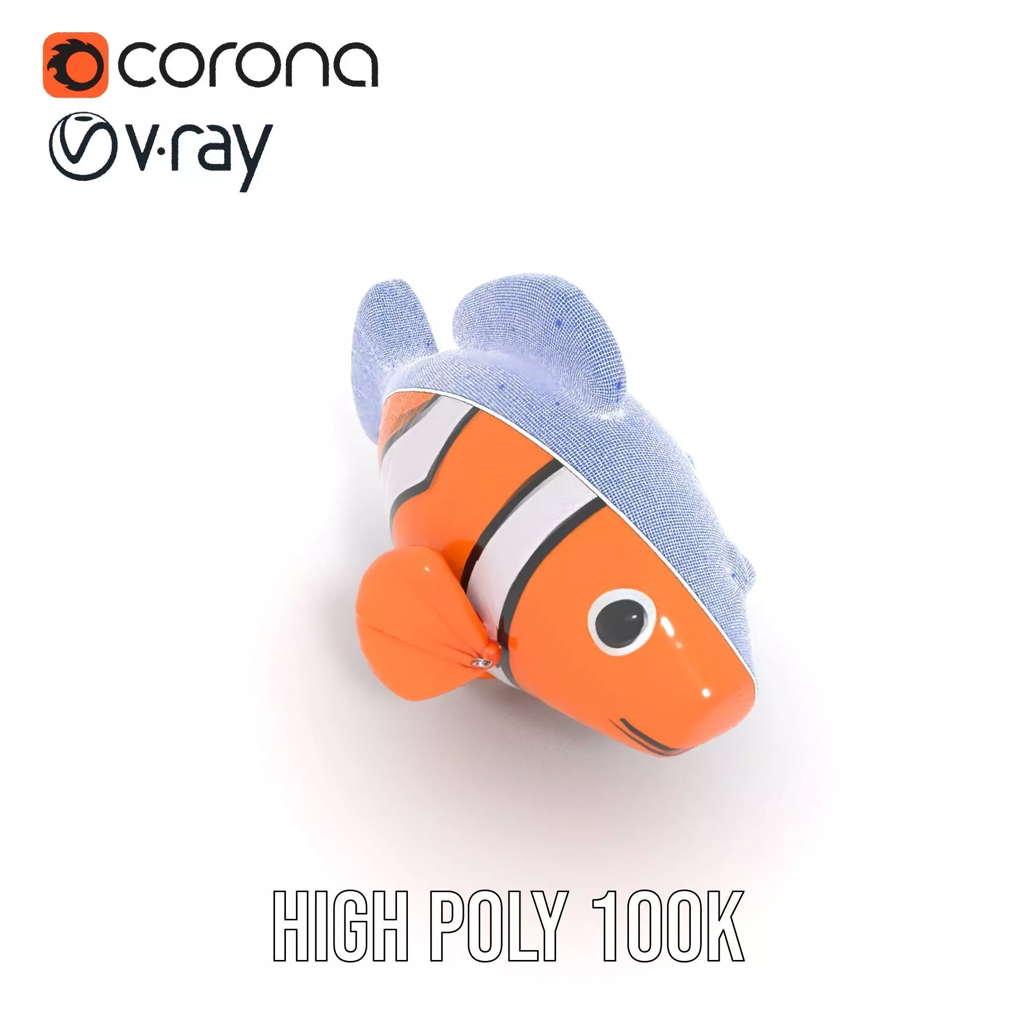Inflatable Clownfish Balloon Model Pack Low-poly 3D model_33