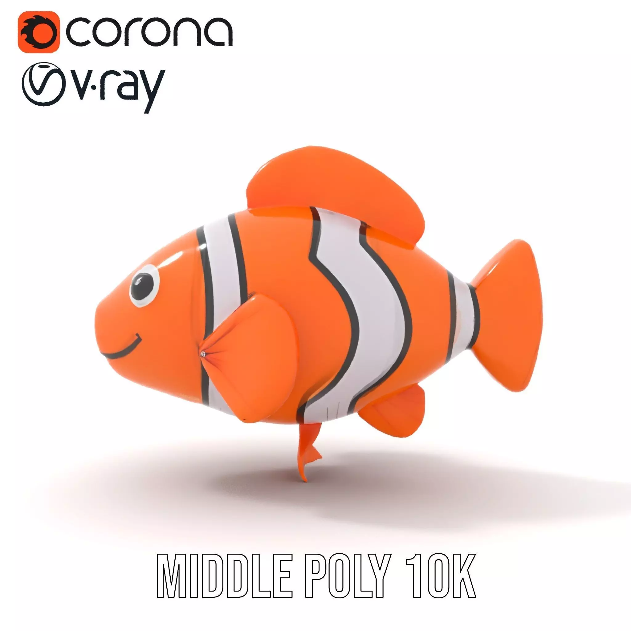 Inflatable Clownfish Balloon Model Pack Low-poly 3D model_18