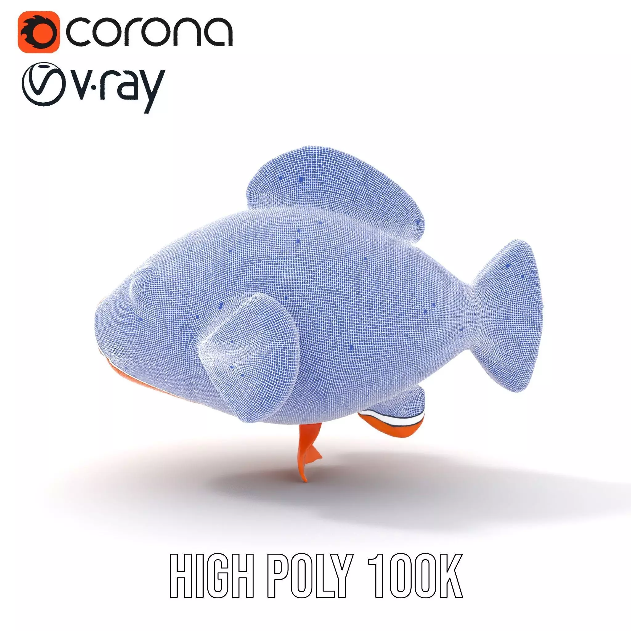 Inflatable Clownfish Balloon Model Pack Low-poly 3D model_32