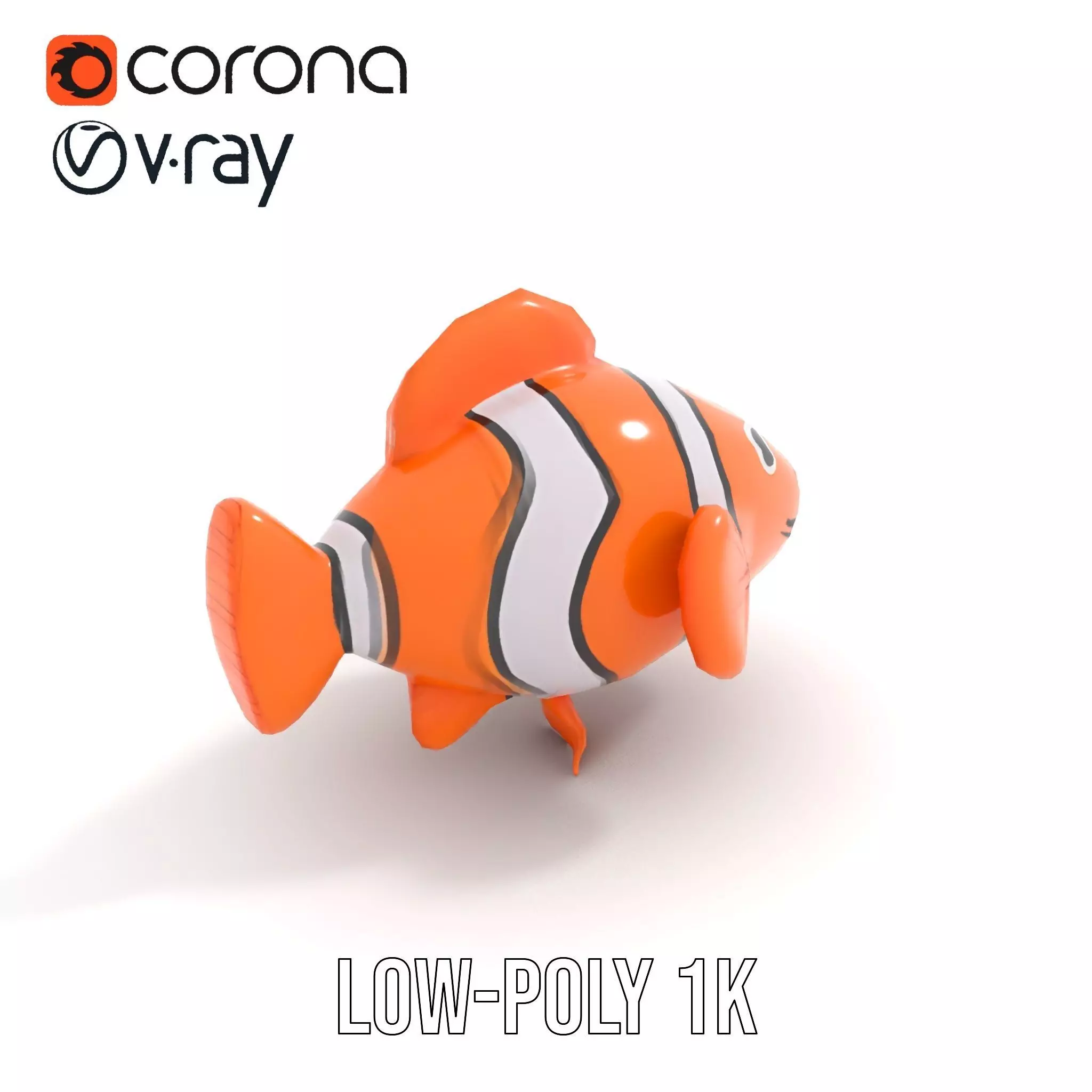 Inflatable Clownfish Balloon Model Pack Low-poly 3D model_22