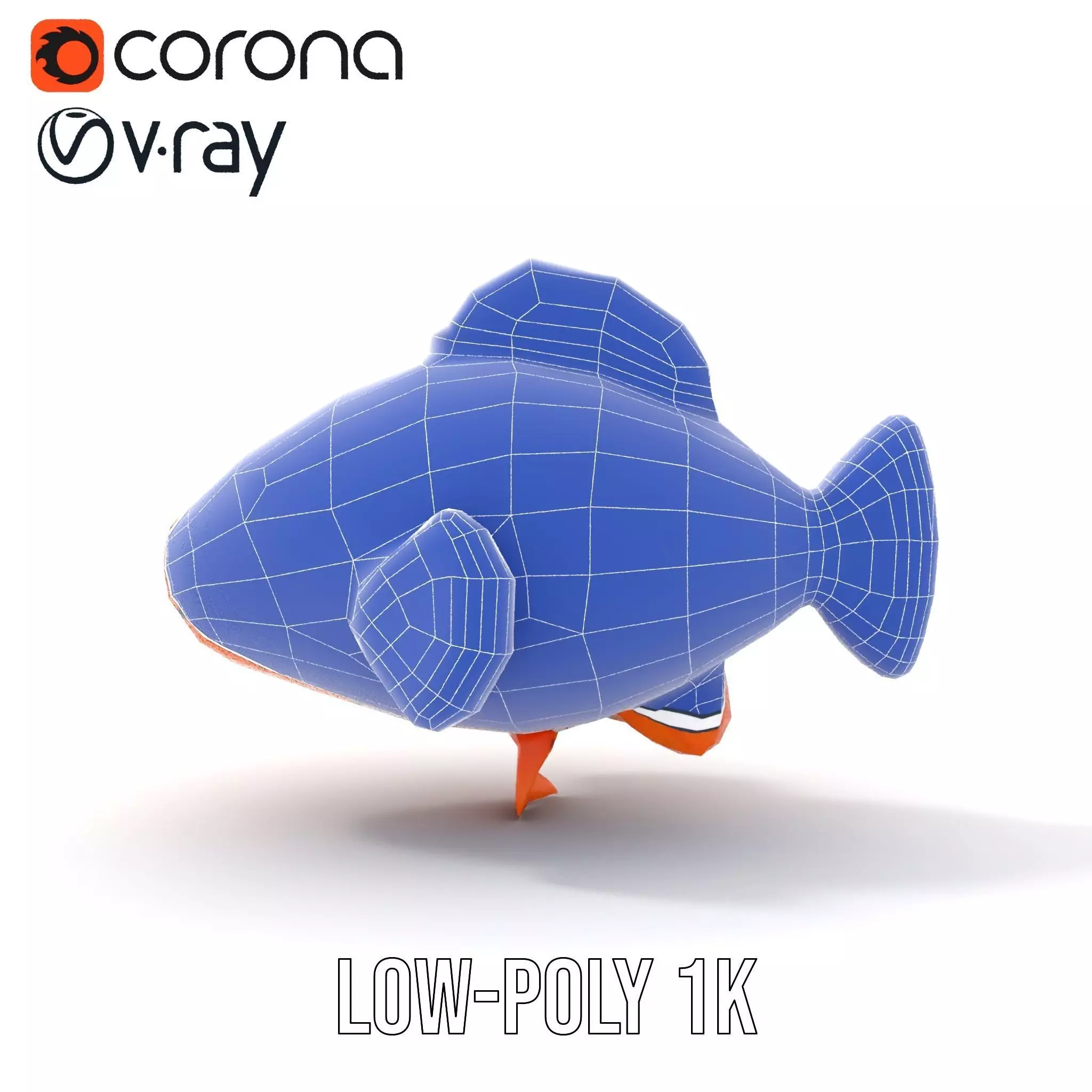Inflatable Clownfish Balloon Model Pack Low-poly 3D model_31