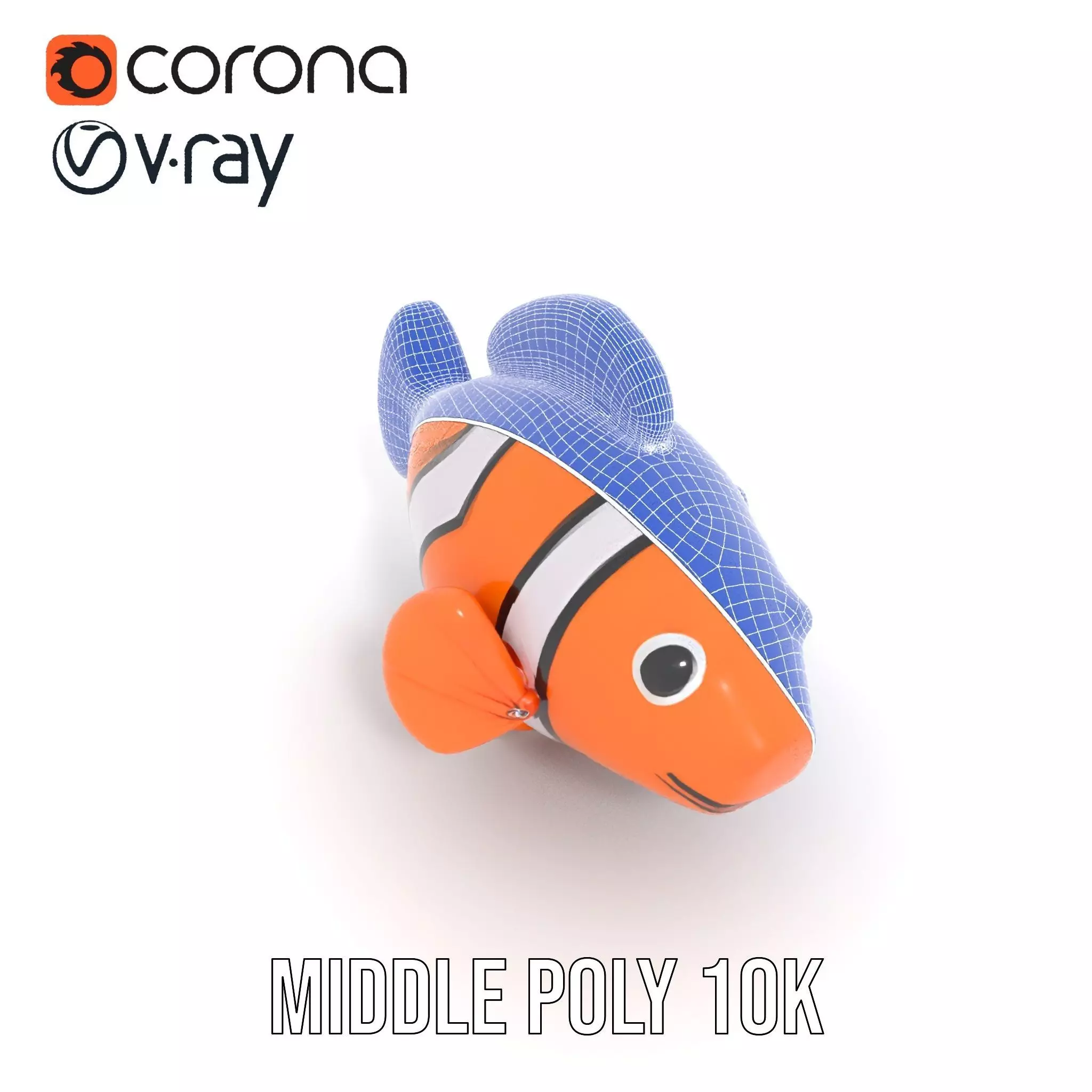 Inflatable Clownfish Balloon Model Pack Low-poly 3D model_24