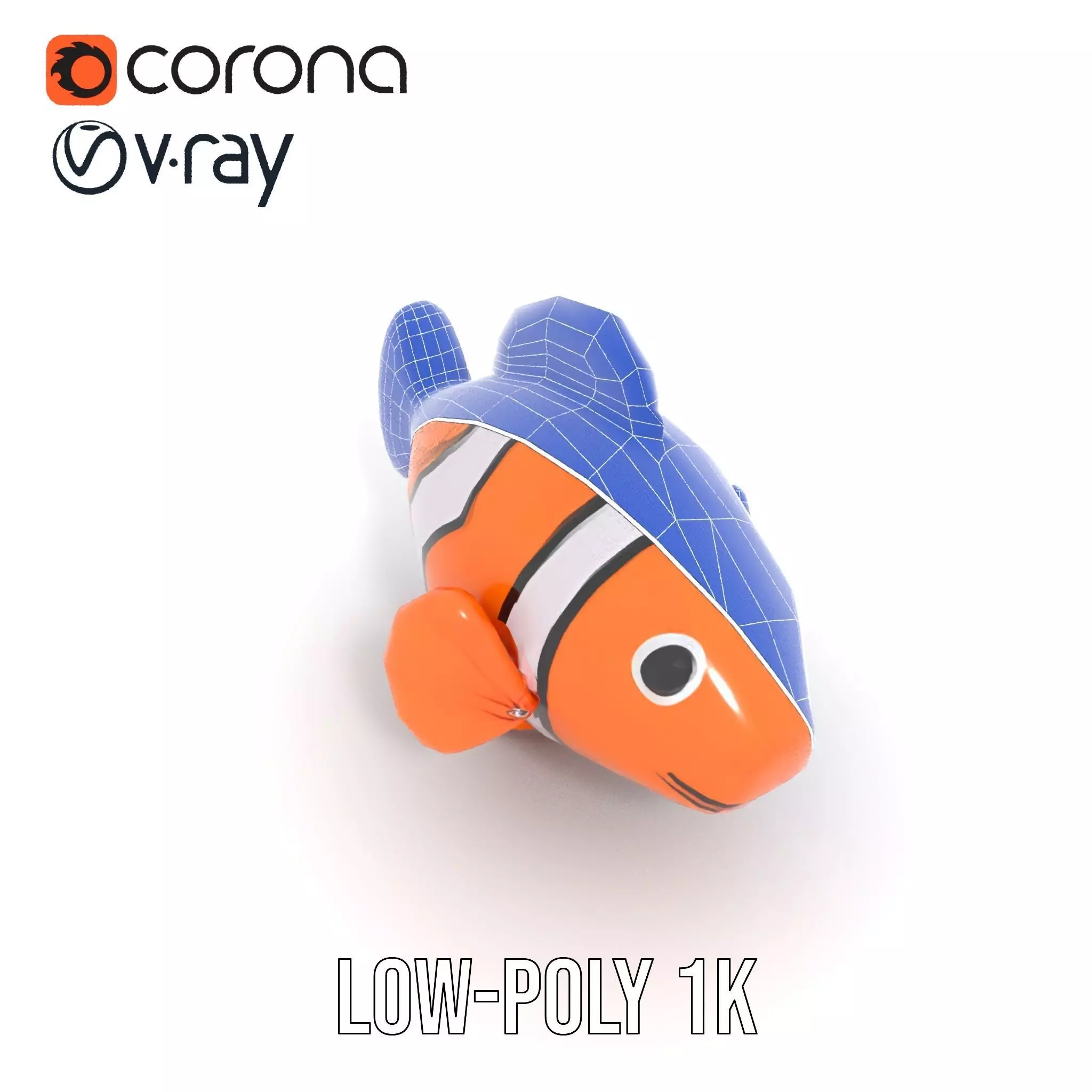 Inflatable Clownfish Balloon Model Pack Low-poly 3D model_28