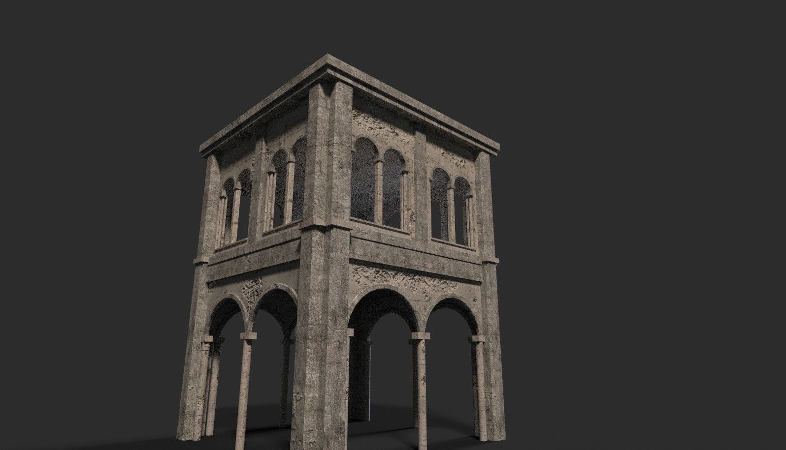 Medieval ruin Low-poly 3D model_1