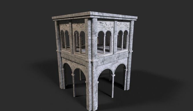 Medieval ruin Low-poly 3D model