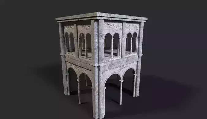 Medieval ruin Low-poly 3D model