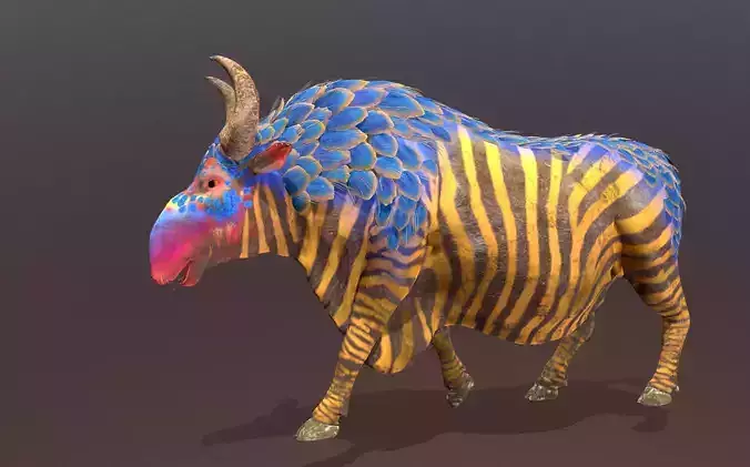 Mythical Zebra COW RUNNING animal