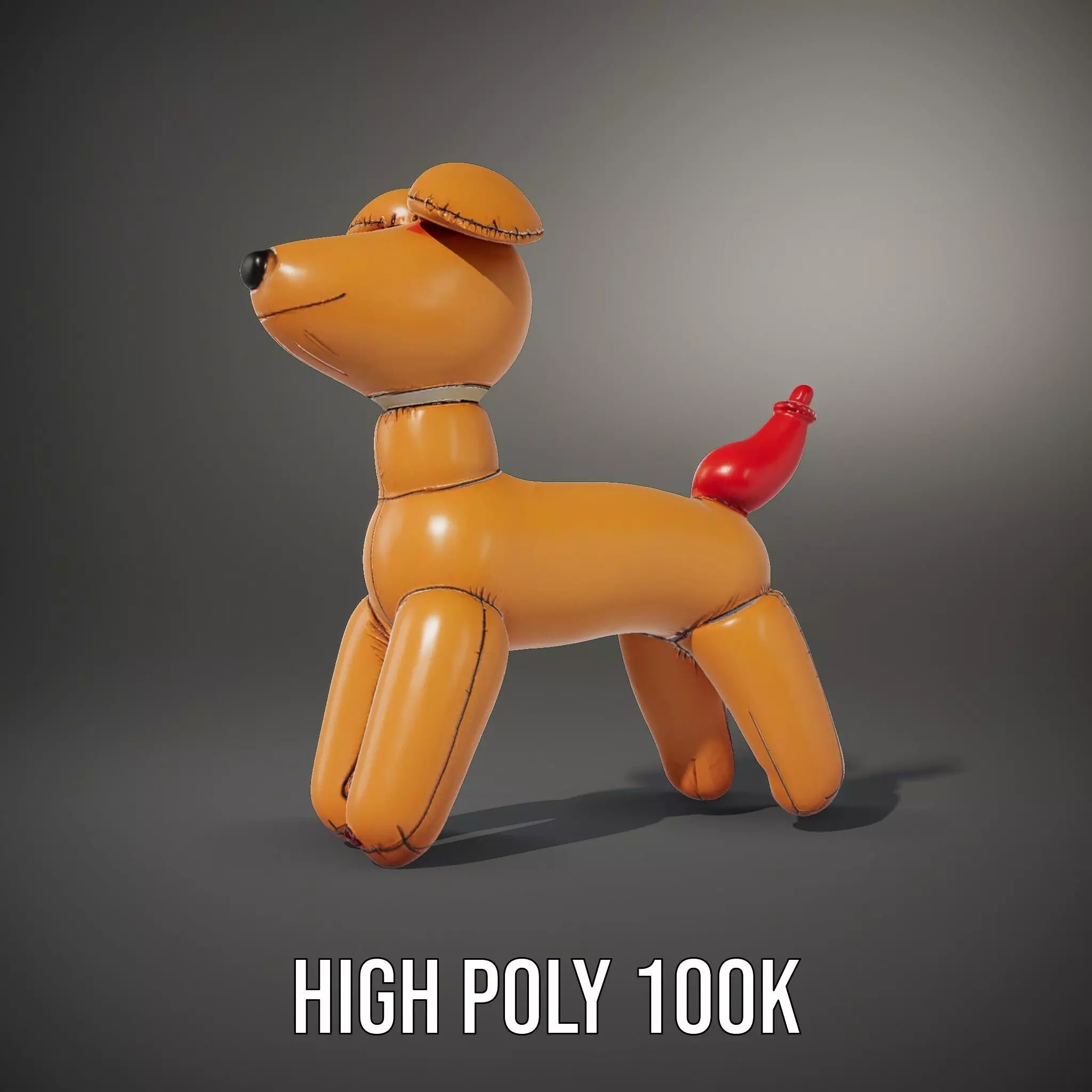Inflatable Balloon Dog Model Pack for Animation and Games Low-poly 3D model_10