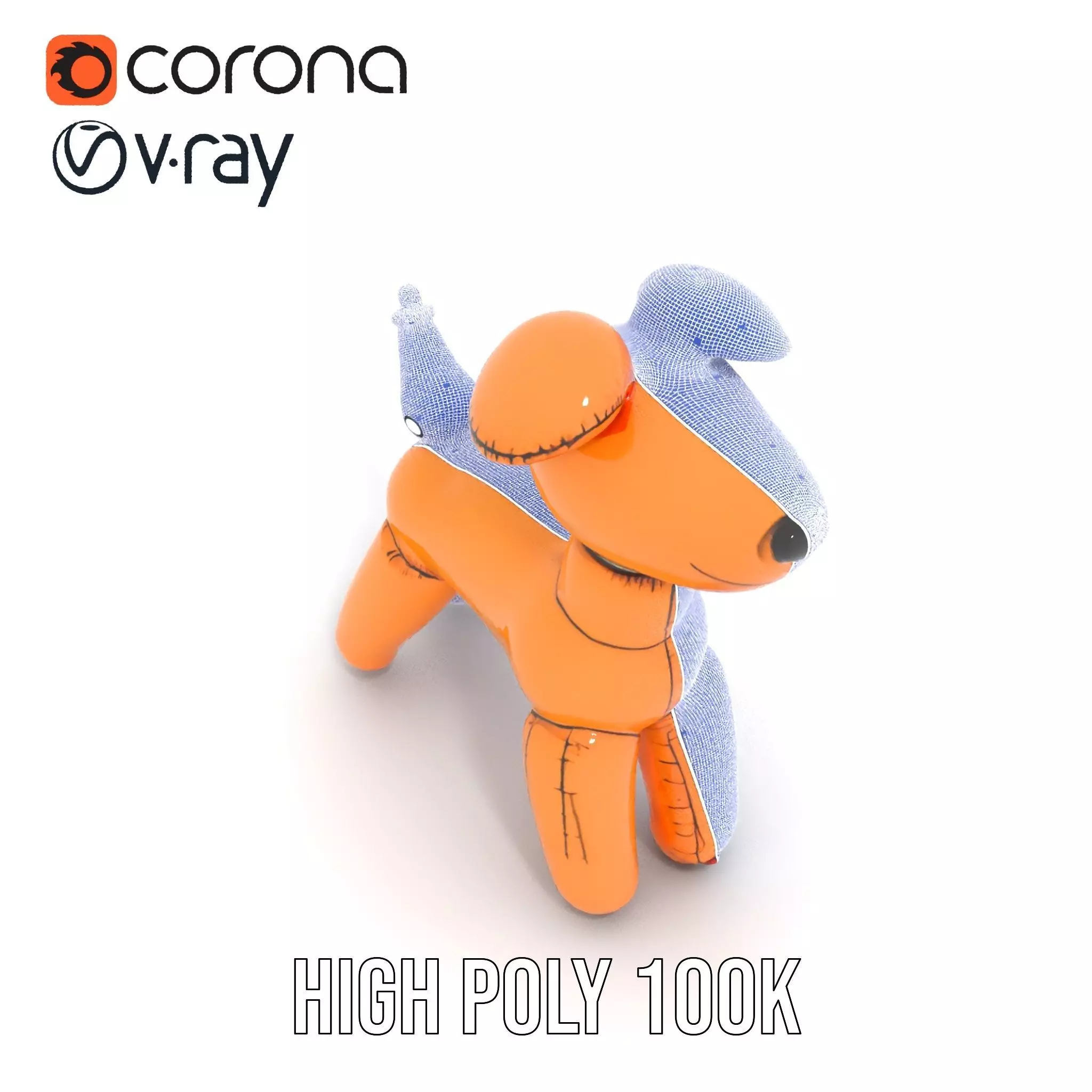 Inflatable Balloon Dog Model Pack for Animation and Games Low-poly 3D model_34