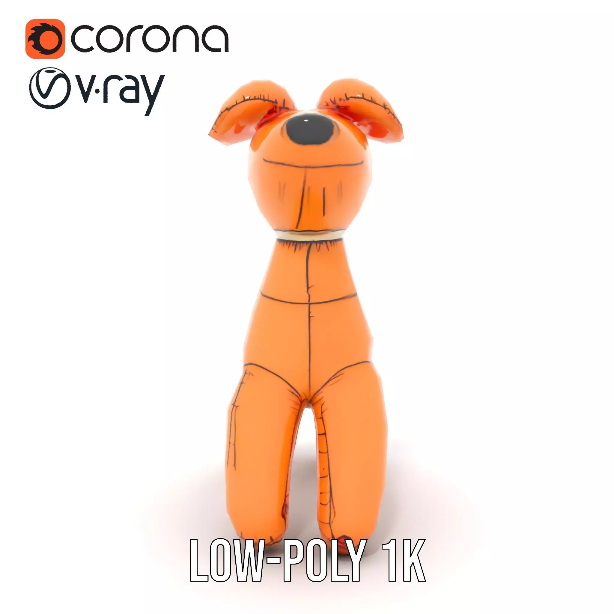 Inflatable Balloon Dog Model Pack for Animation and Games Low-poly 3D model_12