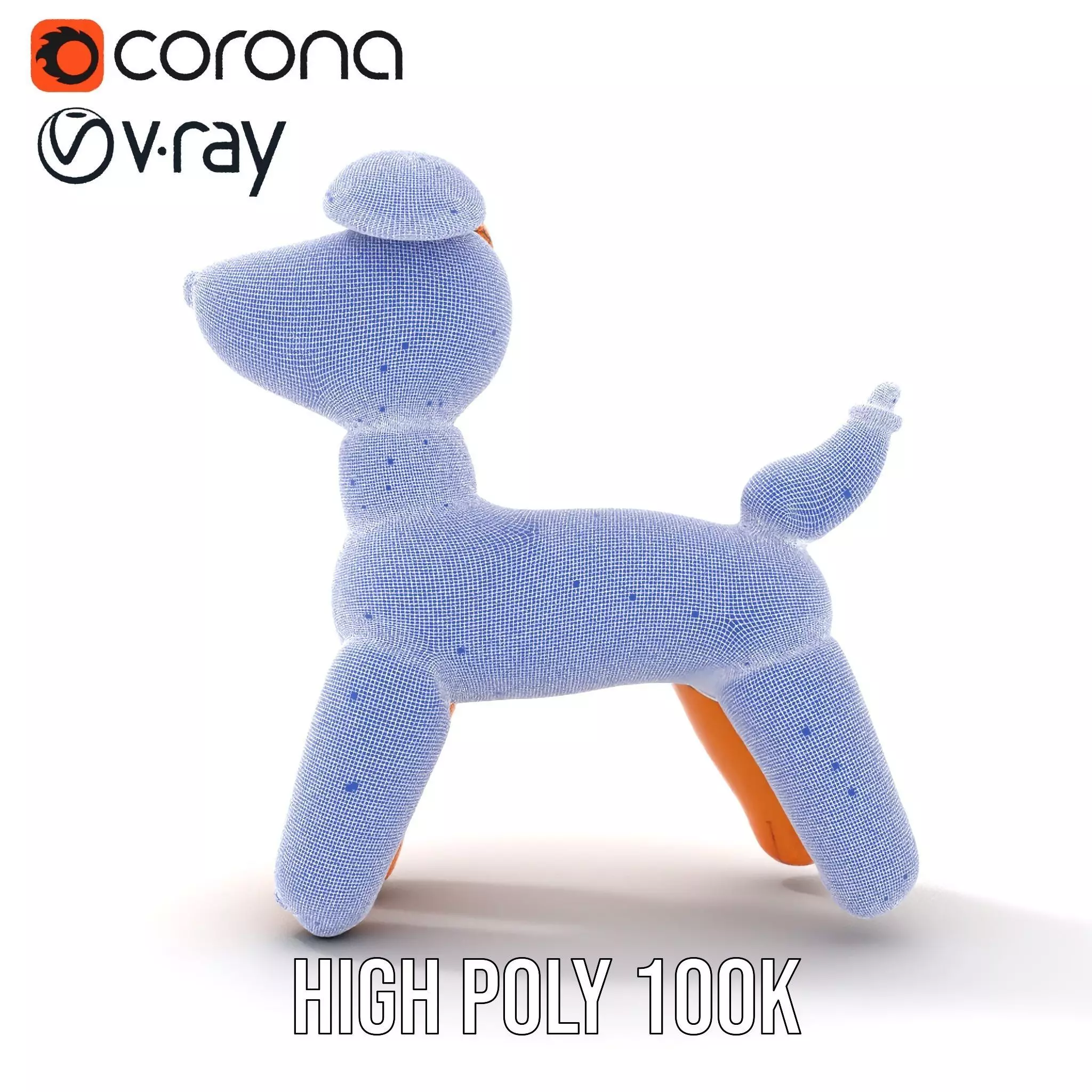 Inflatable Balloon Dog Model Pack for Animation and Games Low-poly 3D model_31