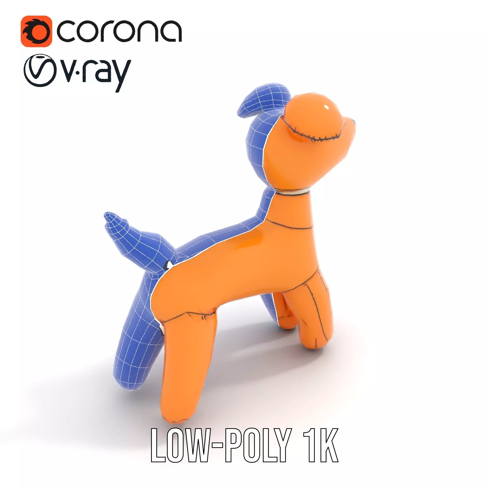 Inflatable Balloon Dog Model Pack for Animation and Games Low-poly 3D model_22